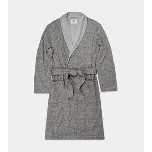 UGG‎ Robinson Men's Size L/XL Grey Heather Robe Cotton Fleece 1096932 NEW
